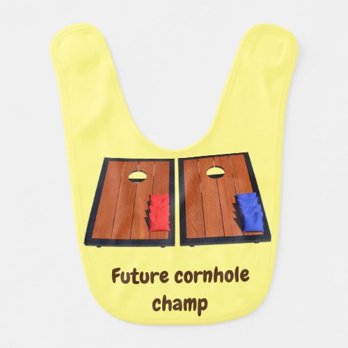 Future Cornhole Champ Yellow Baby Bib