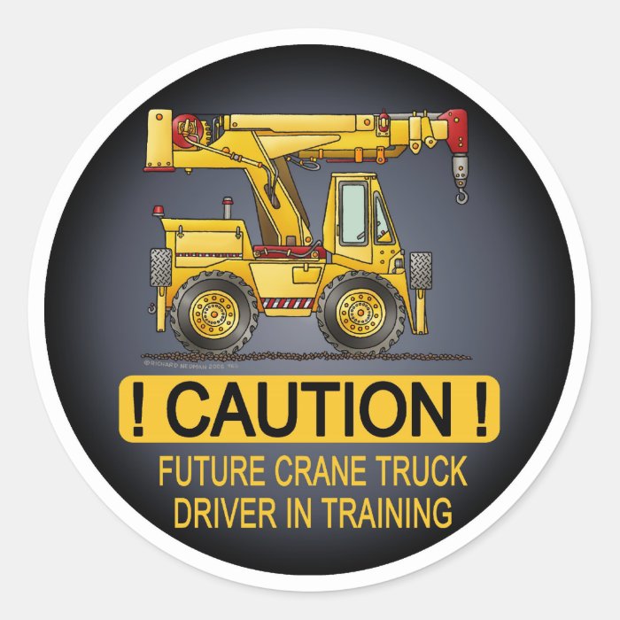 Future Crane Truck Driver Kids Sticker