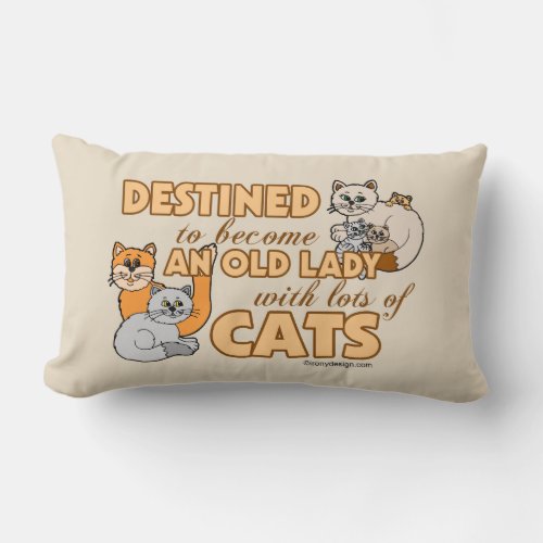Future Crazy Cat Lady Beige Lumbar Pillow