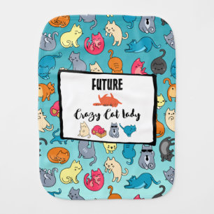 Future Crazy Cat Lady - Cute Kitty Pattern Burp Cloth