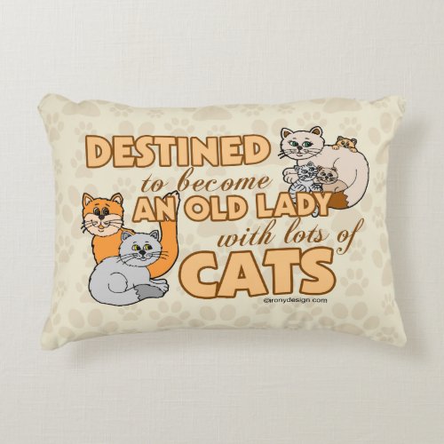 Future Crazy Cat Lady Funny Saying Design Accent Pillow