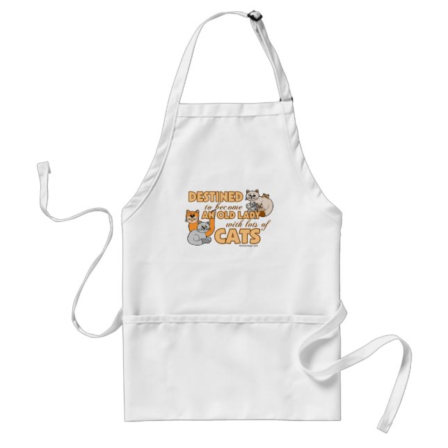 Future Crazy Cat Lady Funny Saying Design Adult Apron (Front)
