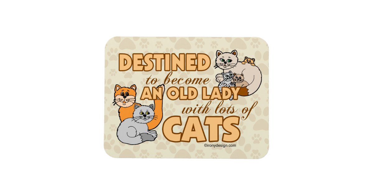Future Crazy Cat Lady Funny Saying Design Magnet Zazzle Com
