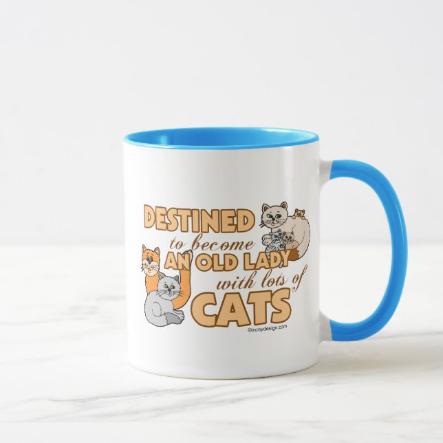 Future Crazy Cat Lady Funny Saying Design Mug (Right)