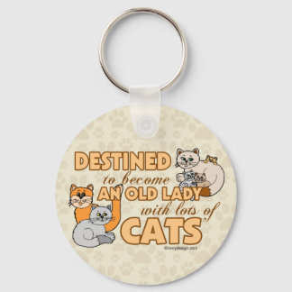 Future Crazy Cat Lady Funny Saying Keychain