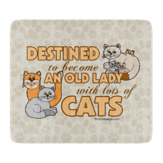 Future Crazy Cat Lady Funny Saying Kitchen Cutting Board