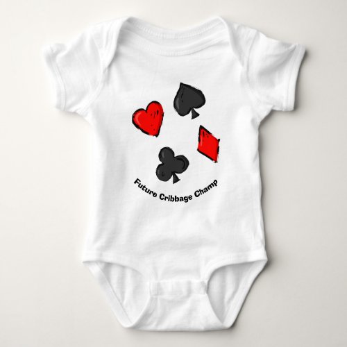 Future Cribbage Champ Red and Black Baby Bodysuit