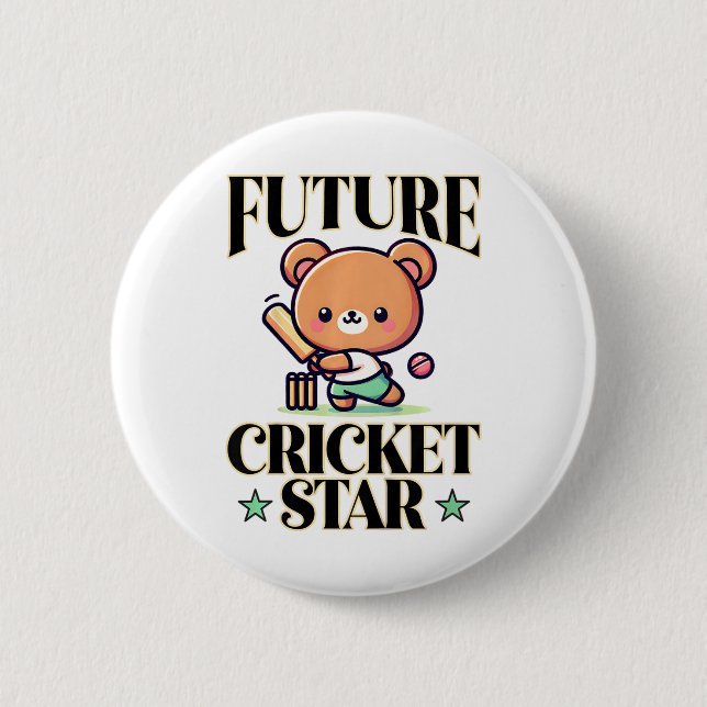 Future Cricket Star  Button (Front)