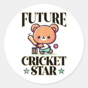 Future Cricket Star Classic Round Sticker