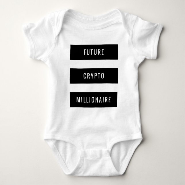 Future Crypto Millionaire Baby Block Design Baby Bodysuit (Front)
