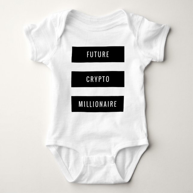 Future Crypto Millionaire Baby Block Design Bodysuit (Front)