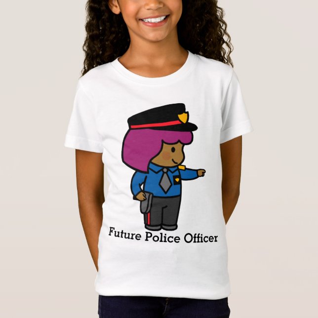 Future Cute girl Police Officer T-Shirt (Front)