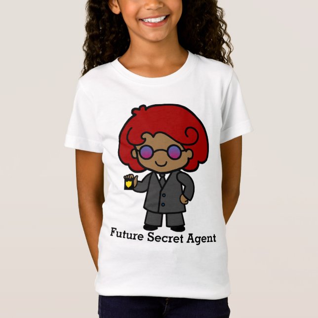 Future Cute Secret Agent Girl T-Shirt (Front)