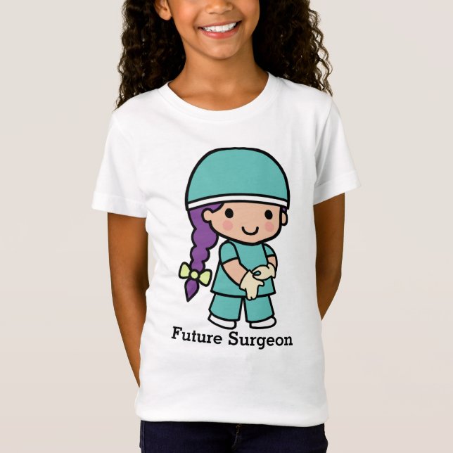 Future Cute Surgeon in Scrubs T-Shirt (Front)