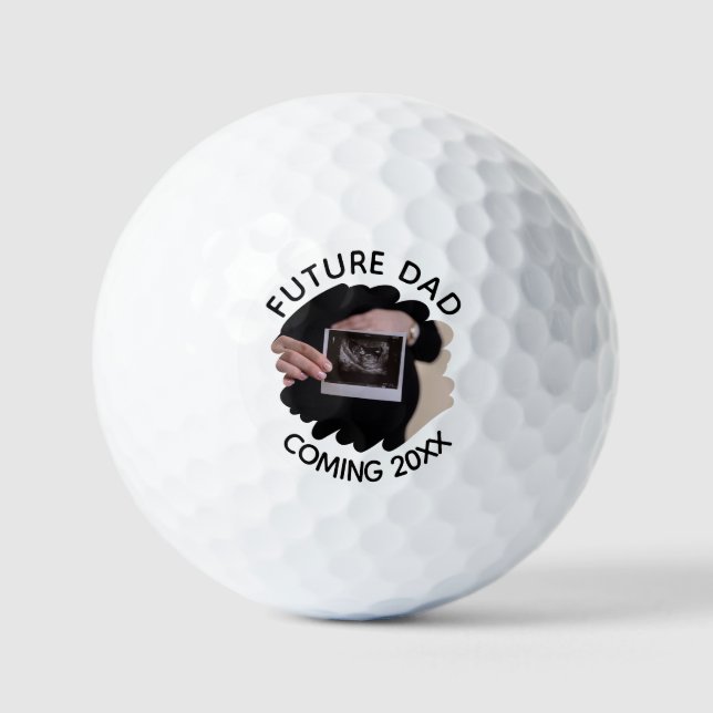 Future Dad Coming With Personalized Photo Golf Balls (Front)