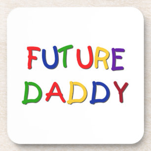 Future Daddy Primary Colors T-shirts and Gifts Beverage Coaster