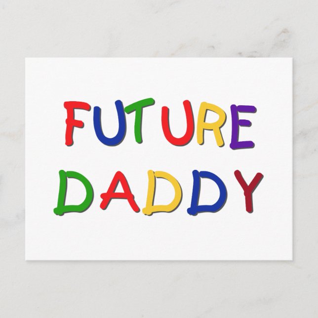 Future Daddy Primary Colors T-shirts and Gifts Postcard (Front)