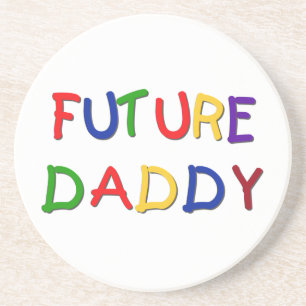 Future Daddy Primary Colors T-shirts and Gifts Sandstone Coaster