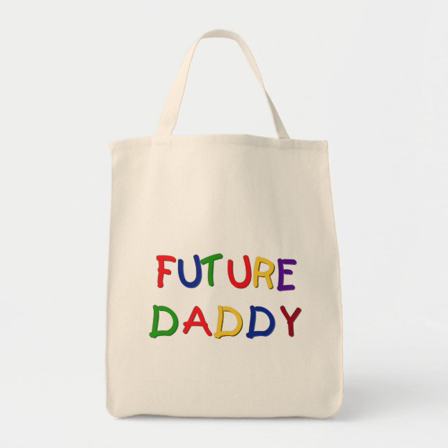 Future Daddy Primary Colors Tshirts and Gifts Tote Bag (Front)