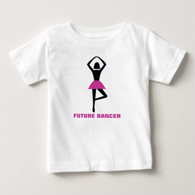 Future dancer, ballerina black, hot pink custom baby T-Shirt (Front)