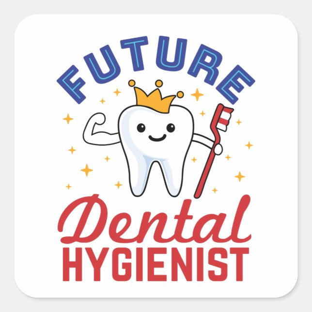 Future Dental Hygienist RDH Square Sticker (Front)