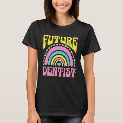 Future Dentist Bright Retro Rainbow Dentists Train T-Shirt