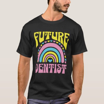 Future Dentist Bright Retro Rainbow Dentists Train T-Shirt