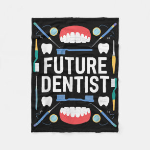 Future Dentist Graduation School Kids Toddler Wome Fleece Blanket
