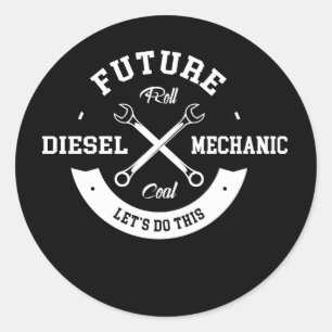 Future Diesel Mechanic Roll Coal Classic Round Sticker