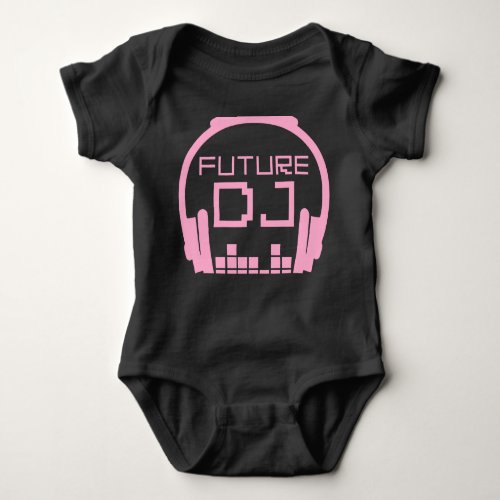 Future DJ Baby Girl Kids Deejay Disc Jockey Pink Baby Bodysuit