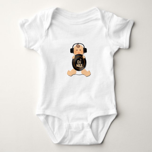 Future DJ Baby with Headphones Baby Bodysuit (Front)