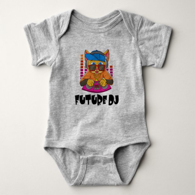 Future DJ Disc Jockey Deejay Baby Bodysuit (Front)