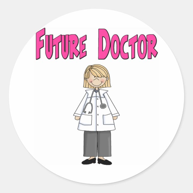 Future Doctor (Girl) Classic Round Sticker (Front)