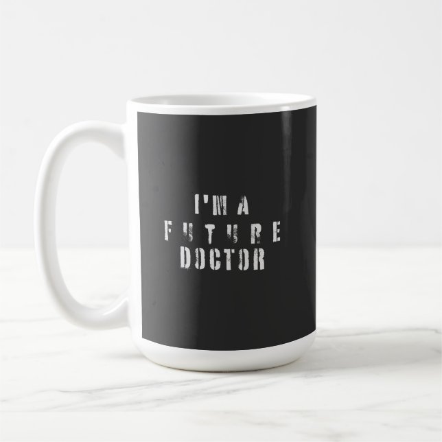 Future Doctor Grunge Typography Design Coffee Mug (Left)
