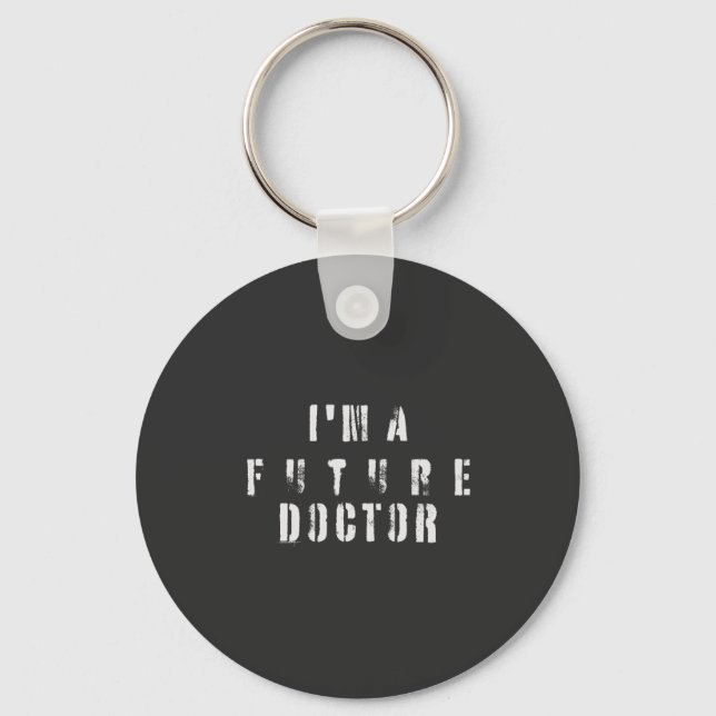Future Doctor Grunge Typography Design Keychain (Front)