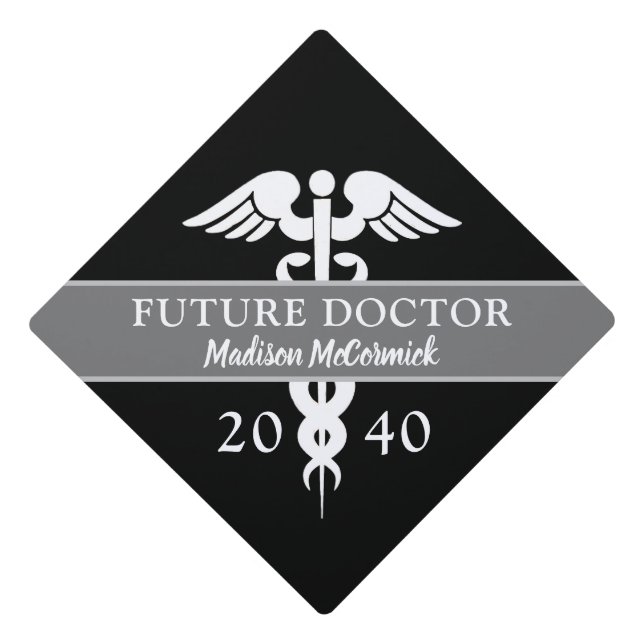 Future Doctor High School Graduation Personalized Graduation Cap Topper (Front)