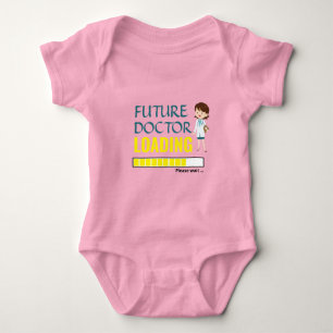 Future Doctor Loading Pink Cute Make Your Own Girl Baby Bodysuit