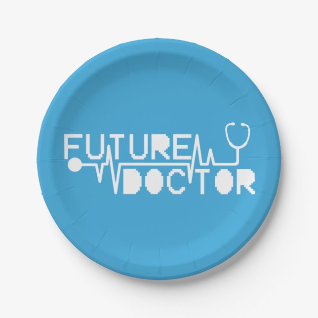 Future doctor medecine Stethoscope Paper Plates (Front)