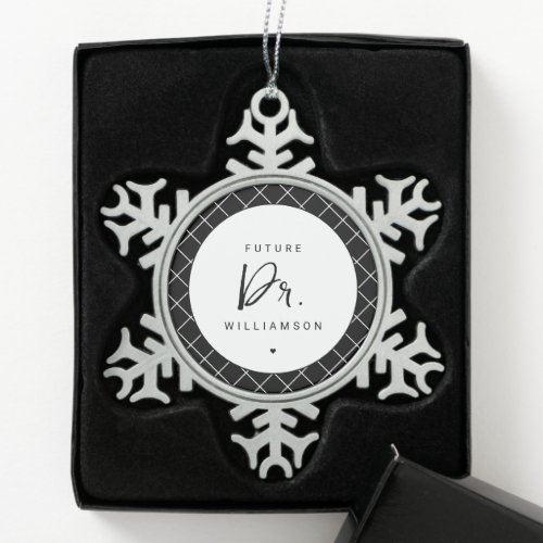 Future Doctor  Medical School Doctoral Student Snowflake Pewter Christmas Ornament