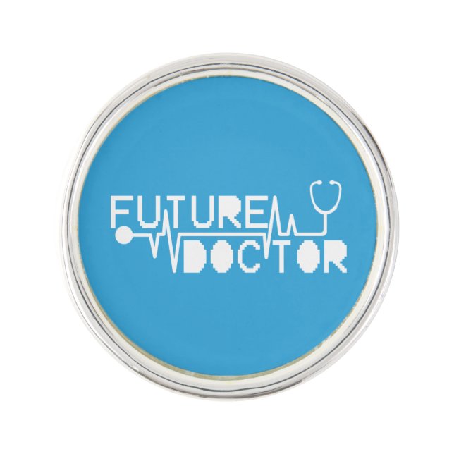 Future doctor medicine Stethoscope Lapel Pin (Front)