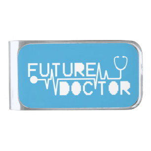 Future doctor medicine Stethoscope Silver Finish Money Clip