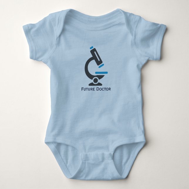 Future Doctor Microscope Design Baby Clothing Bodysuit (Front)
