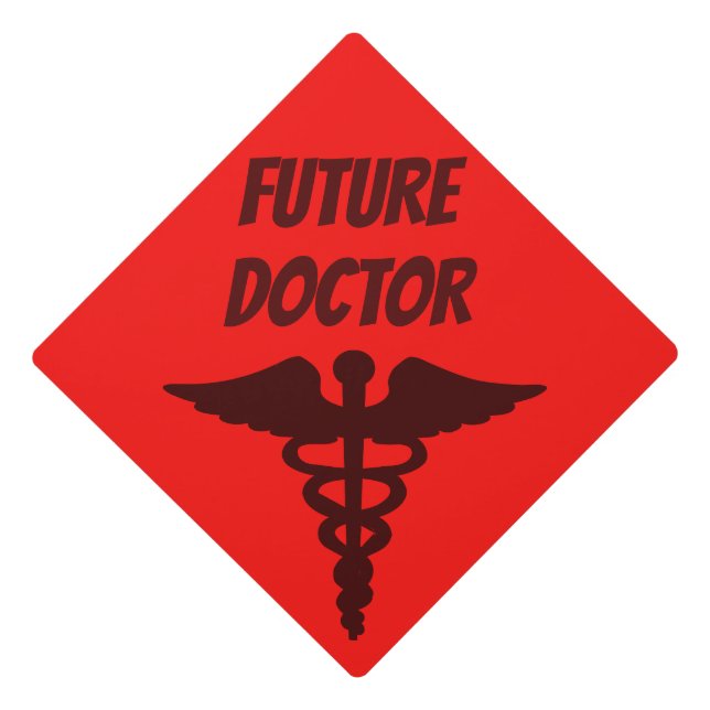 Future Doctor Mortar Board Cover Graduation Cap Topper (Front)