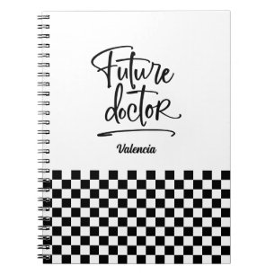 Future Doctor Personalized Checkered Notebook