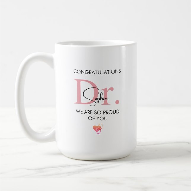 Future Doctor Personalized Name So Proud of You Coffee Mug (Left)
