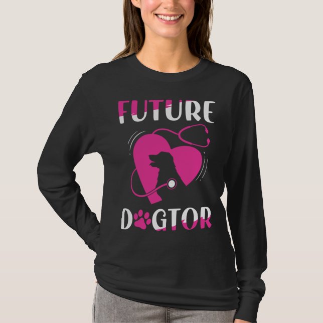 Future Dogtor Cute Aspiring Veterinarian T-Shirt (Front)