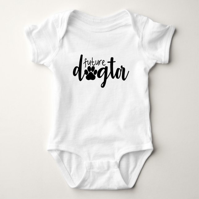 Future Dogtor Veterinarian Baby Bodysuit (Front)