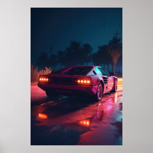 Future Drive Neon Trails of Synthwave Adventure Poster