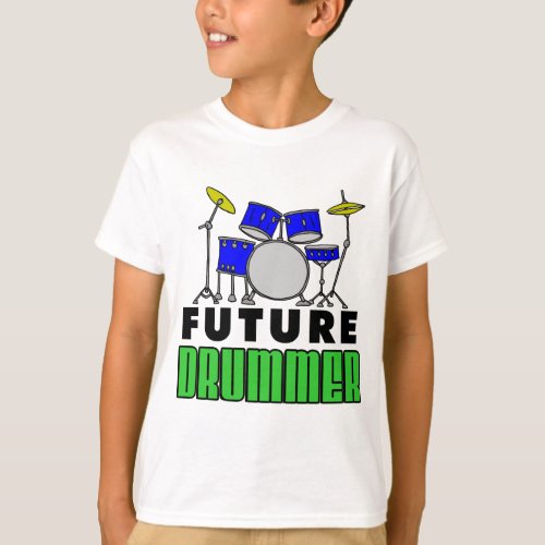 Future Drummer Blue Drum Set T_Shirt