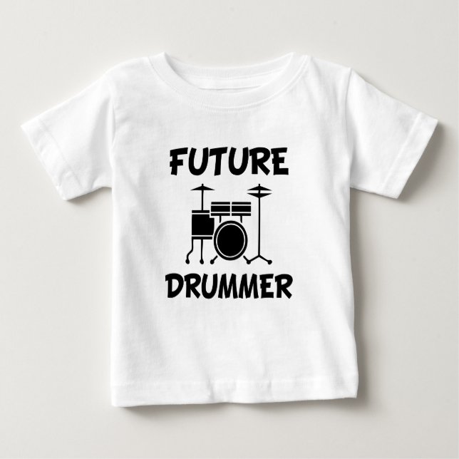 Future Drummer funny baby shirt (Front)